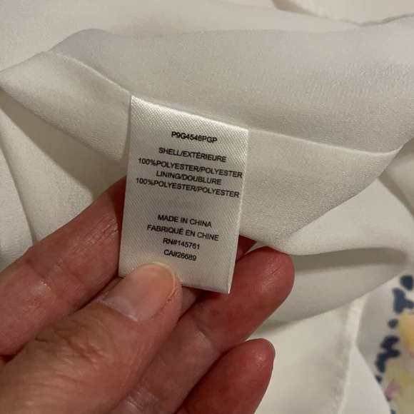 Parker Floral Draped High/Low Hem Midi Dress Asymmetric Shoulder Drape NWT-M - Picture 10 of 10